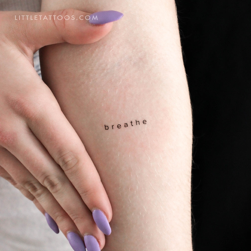 Sans-Serif 'Breathe' Temporary Tattoo - Set of 3