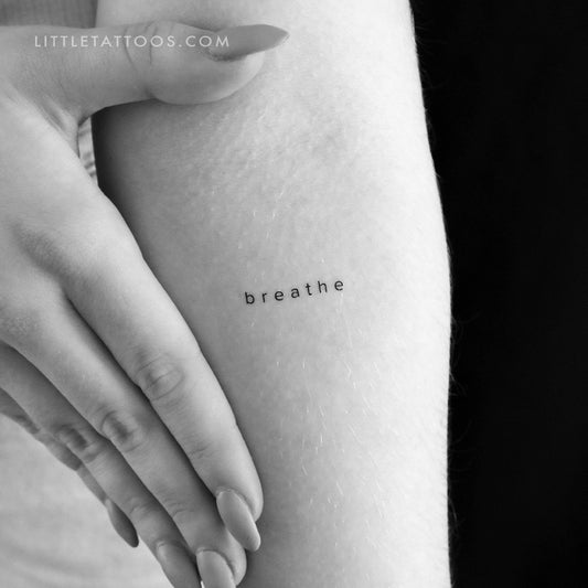 Sans-Serif 'Breathe' Temporary Tattoo - Set of 3