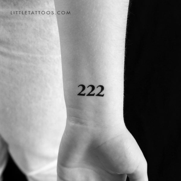 222 Angel Number Temporary Tattoo - Set of 3