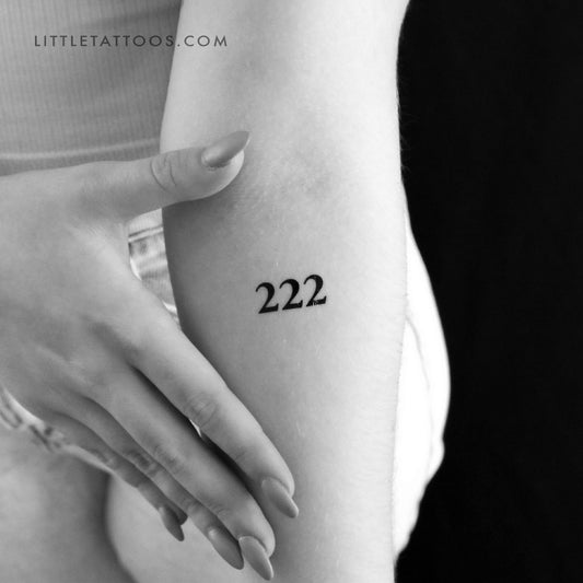 222 Angel Number Temporary Tattoo - Set of 3