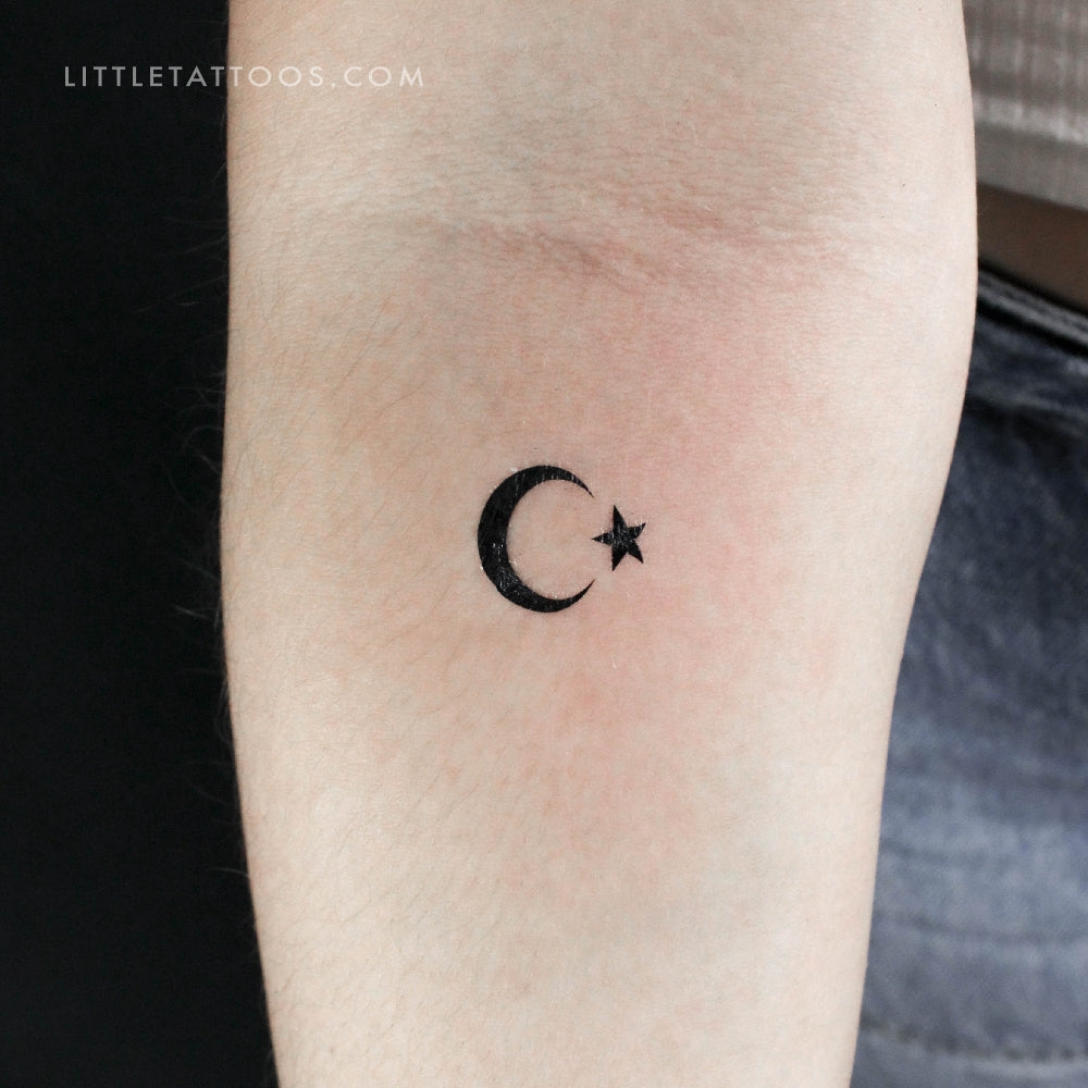 Star and Crescent Temporary Tattoo - Set of 3