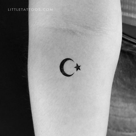Star and Crescent Temporary Tattoo - Set of 3