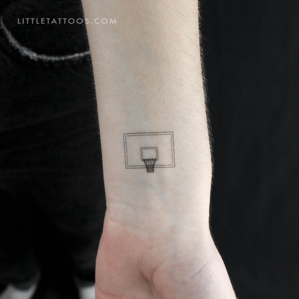 Basketball Backboard Temporary Tattoo - Set of 3