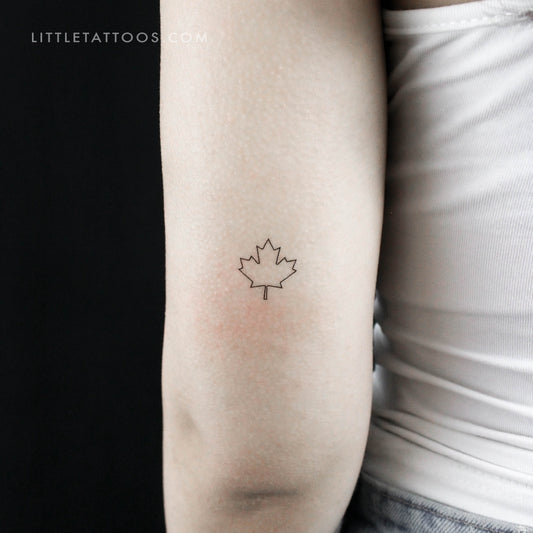 Tatuaje temporal de hoja de arce canadiense (juego de 3)