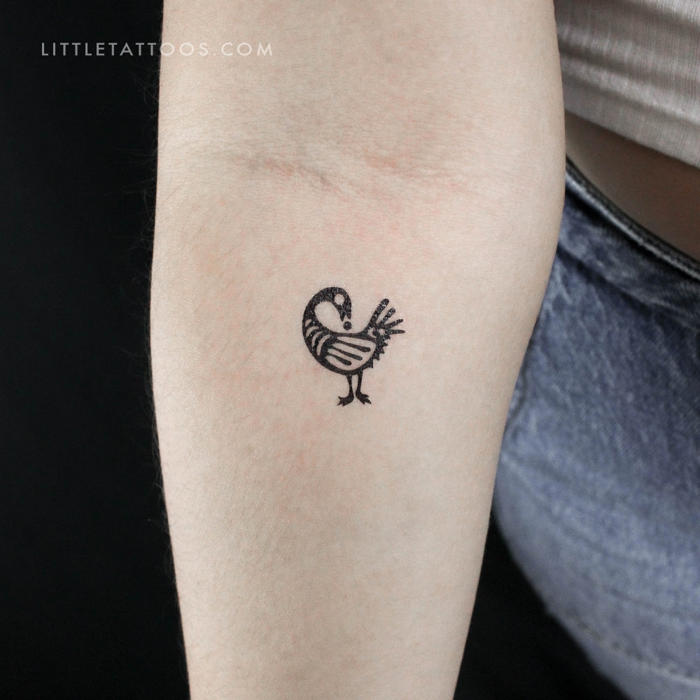 Tatuaje temporal de pájaro Sankofa - Juego de 3