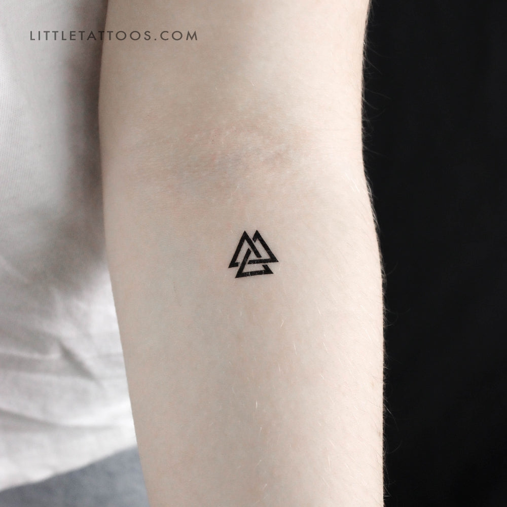 Tatuaje temporal pequeño de Valknut unicursal (juego de 3)