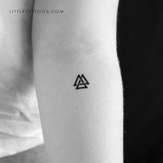 Tatuaje temporal pequeño de Valknut unicursal (juego de 3)