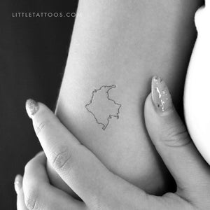 Map Of Colombia Temporary Tattoo - Set of 3