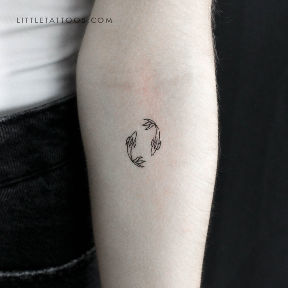 Two Opposite Fish Temporary Tattoo - Set of 3