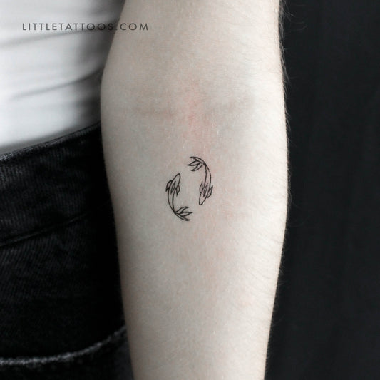 Two Opposite Fish Temporary Tattoo - Set of 3