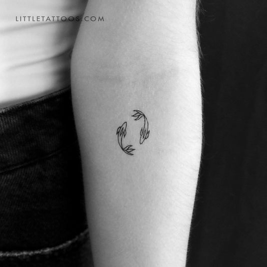 Two Opposite Fish Temporary Tattoo - Set of 3