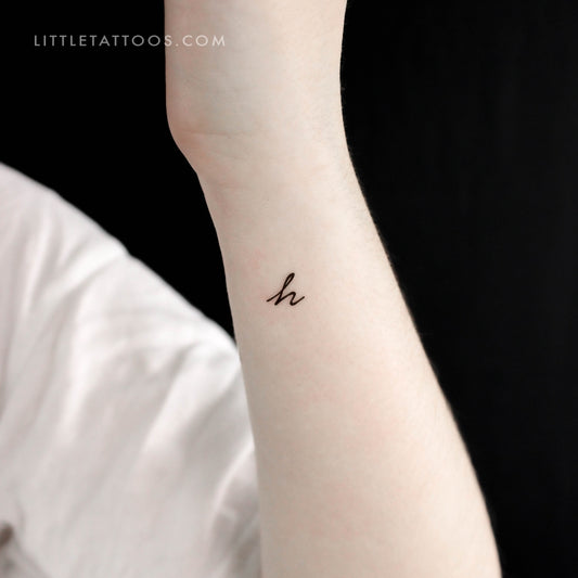 H Handwritten Letter Temporary Tattoo - Set of 3