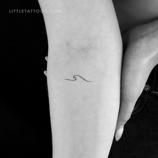 Minimalist Wave (Left) Temporary Tattoo - Set of 3