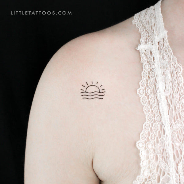 Sea Sunrise Temporary Tattoo - Set of 3