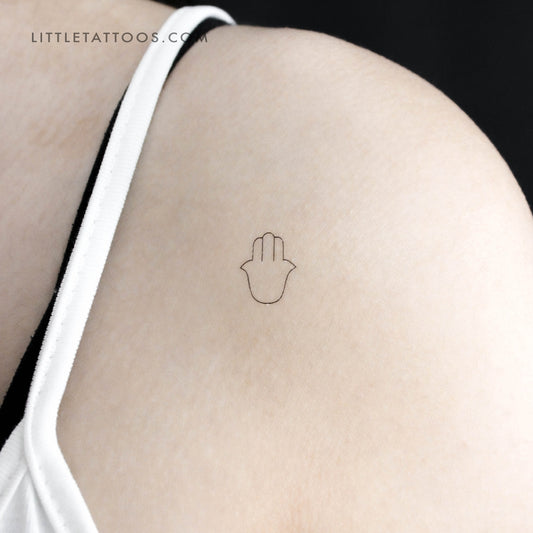 Minimalist Hamsa Temporary Tattoo - Set of 3