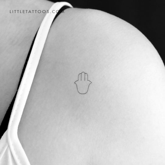 Minimalist Hamsa Temporary Tattoo - Set of 3