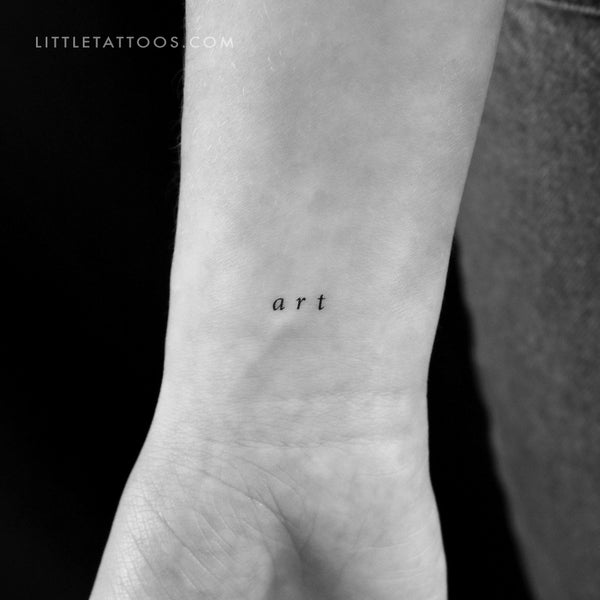 Serif Font 'Art' Temporary Tattoo - Set of 3