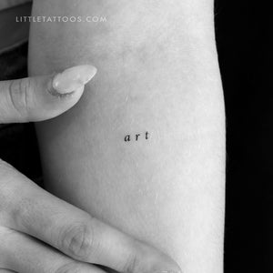 Serif Font 'Art' Temporary Tattoo - Set of 3