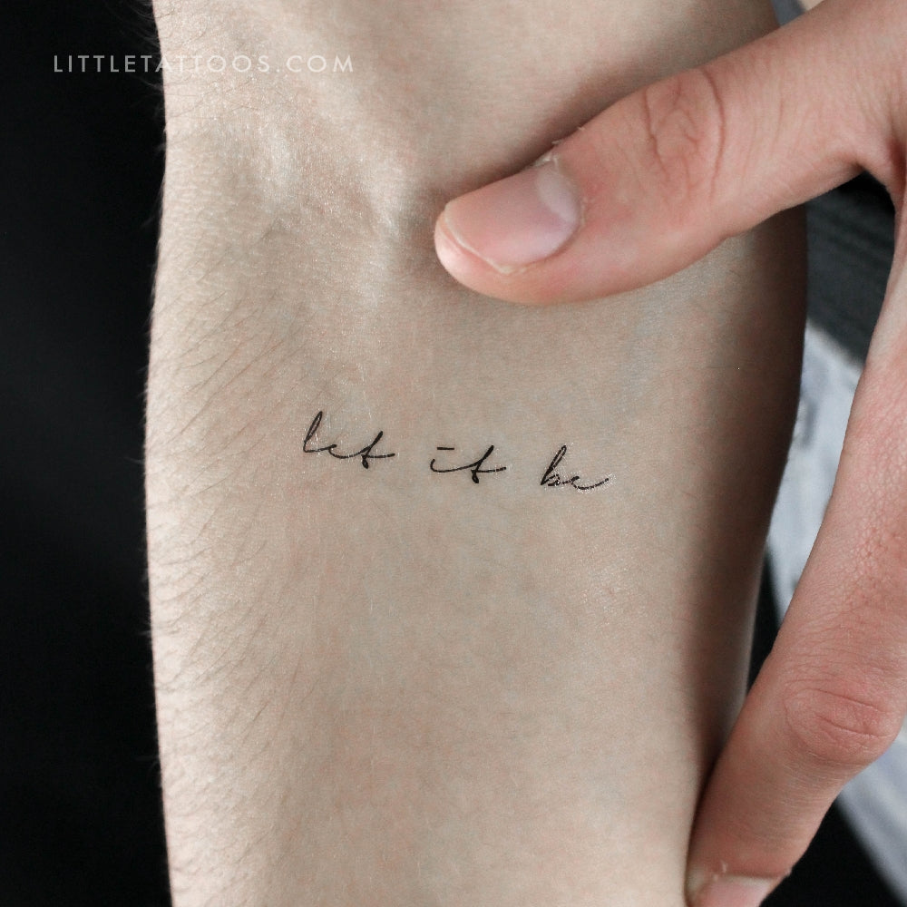 Tatuaje temporal pequeño "Let It Be" - Juego de 3