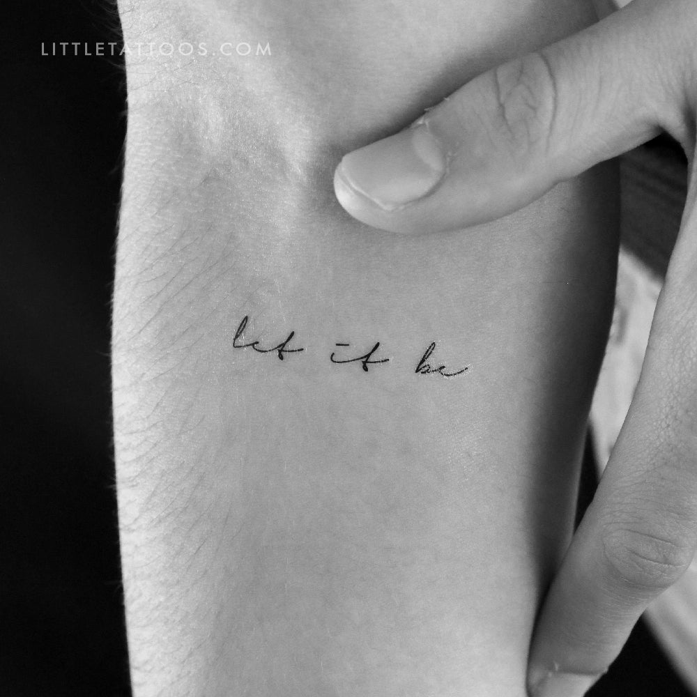 Tatuaje temporal pequeño "Let It Be" - Juego de 3