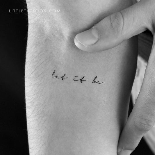 Tatuaje temporal pequeño "Let It Be" - Juego de 3