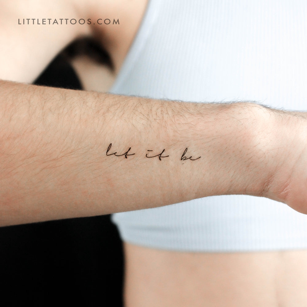 Tatuaje temporal pequeño "Let It Be" - Juego de 3