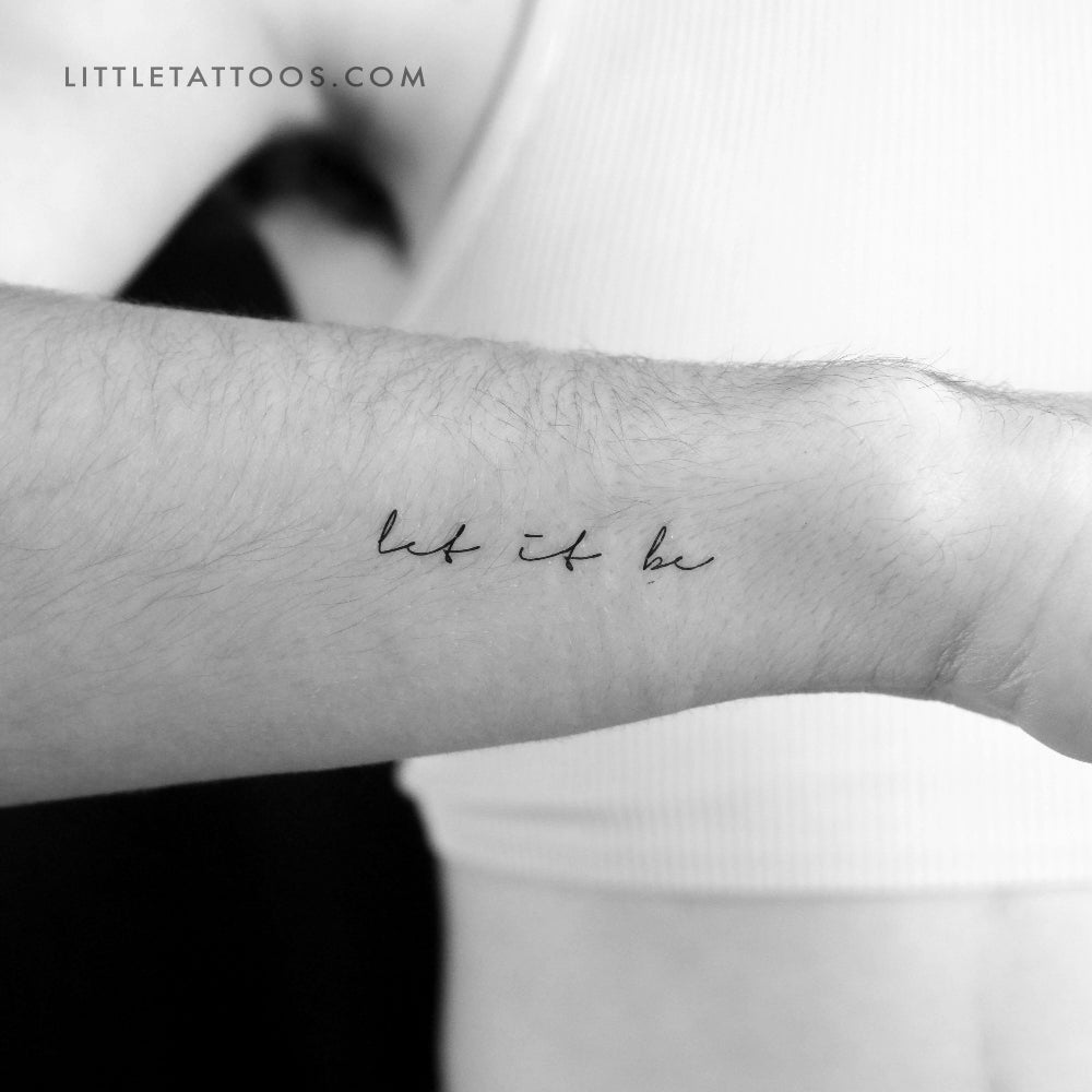 Tatuaje temporal pequeño "Let It Be" - Juego de 3