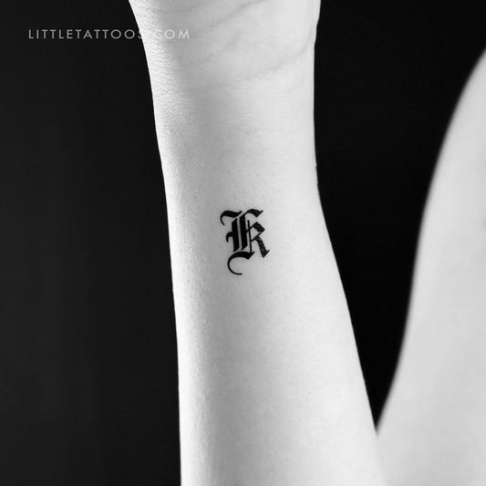 Gothic K Letter Temporary Tattoo - Set of 3
