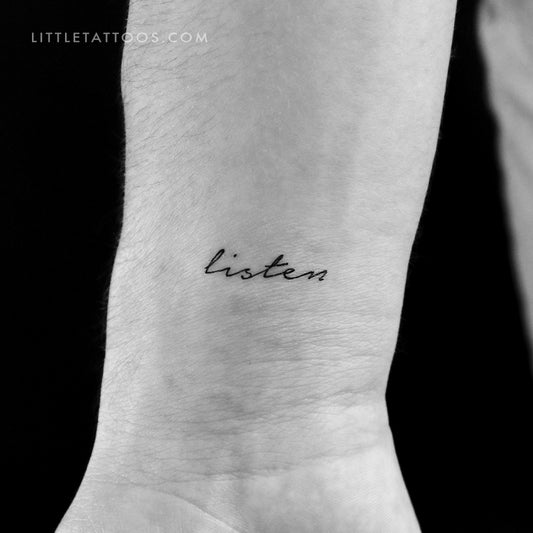 'Listen' Temporary Tattoo - Set of 3
