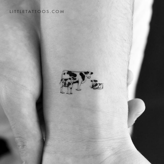 Tatuaje temporal de familia de vacas (juego de 3)