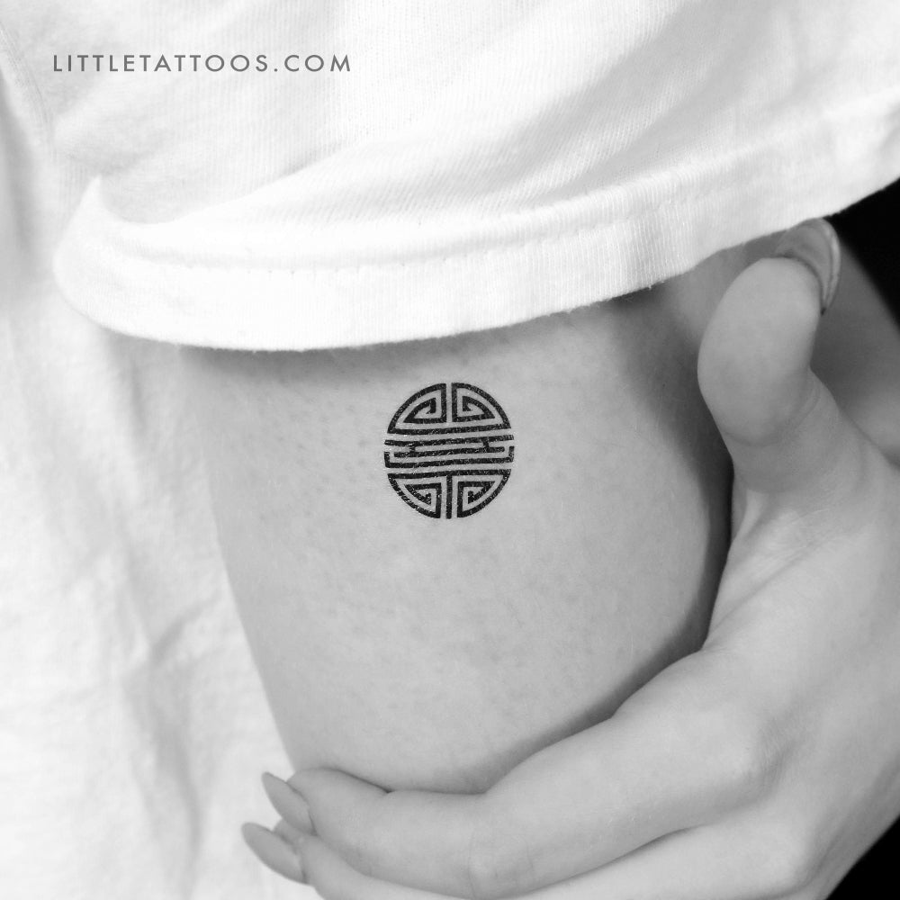 Tatuaje temporal del símbolo de longevidad Shou - Juego de 3