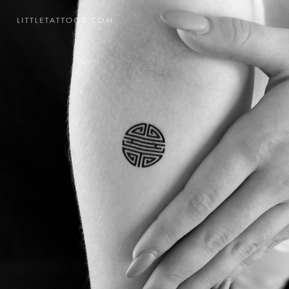 Tatuaje temporal del símbolo de longevidad Shou - Juego de 3