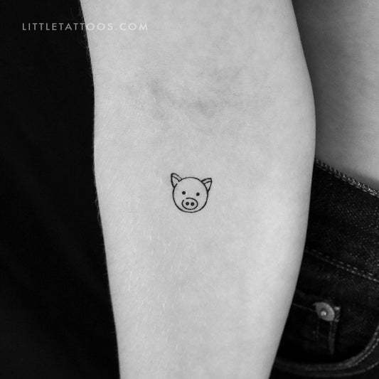 Small Pig Face Temporary Tattoo - Set of 3