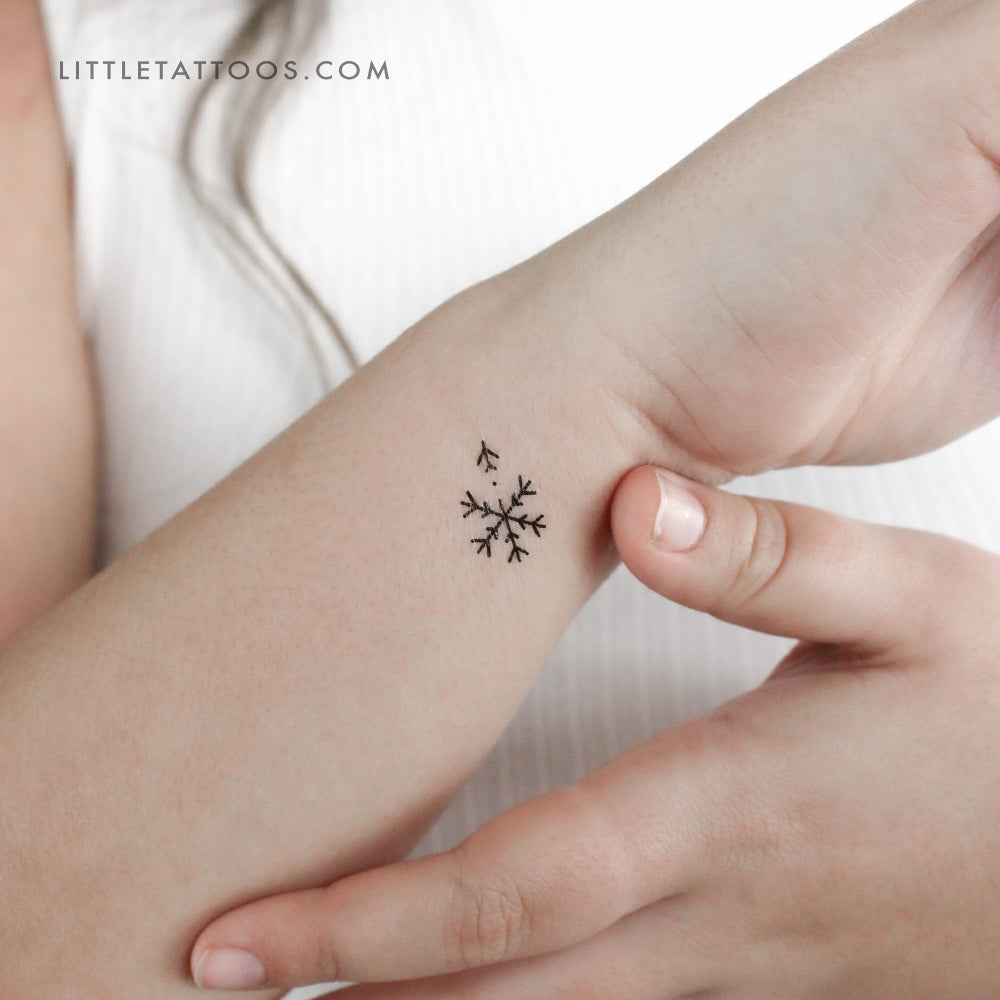 Airplane Snowflake Temporary Tattoo - Set of 3