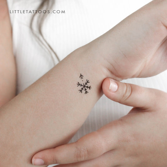 Airplane Snowflake Temporary Tattoo - Set of 3