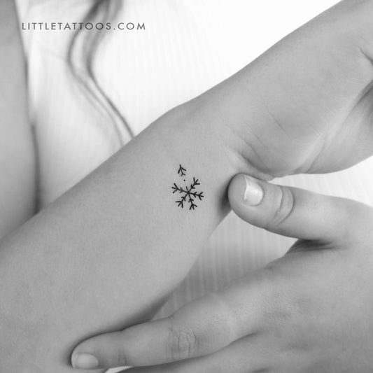 Airplane Snowflake Temporary Tattoo - Set of 3