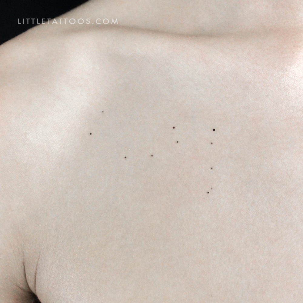 Minimalist Gemini Constellation Temporary Tattoo - Set of 3