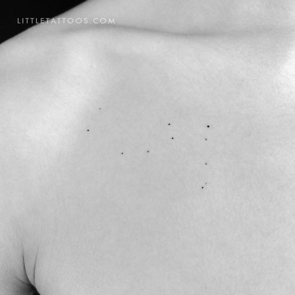Minimalist Gemini Constellation Temporary Tattoo - Set of 3