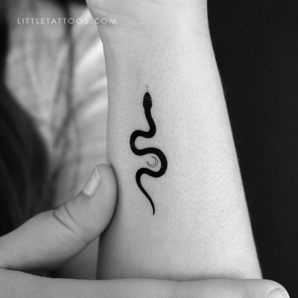 The Soma Snake [Black] by Jakenowicz Temporary Tattoo - Set of 3