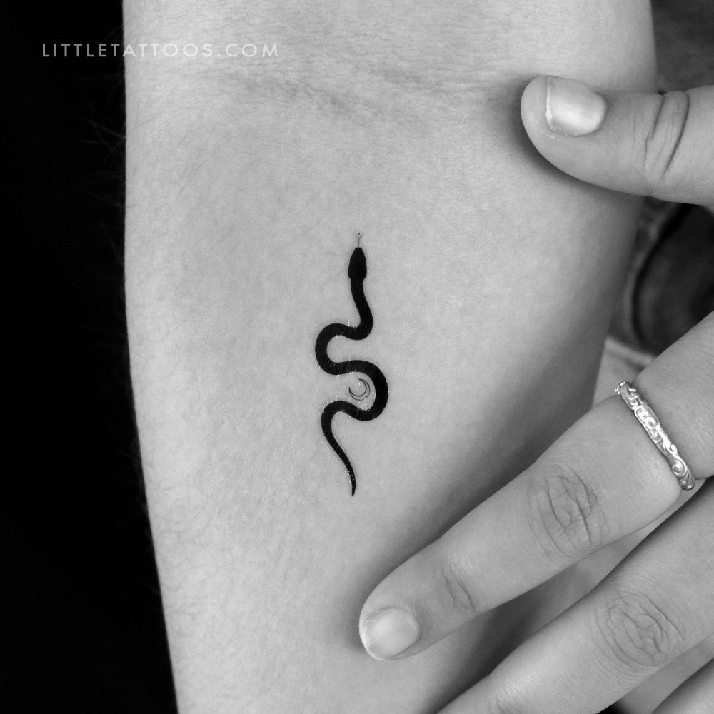 The Soma Snake [Black] by Jakenowicz Temporary Tattoo - Set of 3