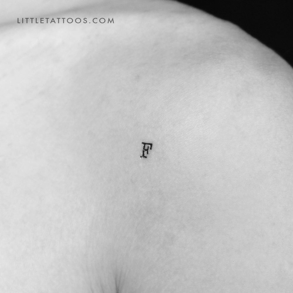 Tatuaje temporal de la letra F mayúscula de máquina de escribir (juego de 3)