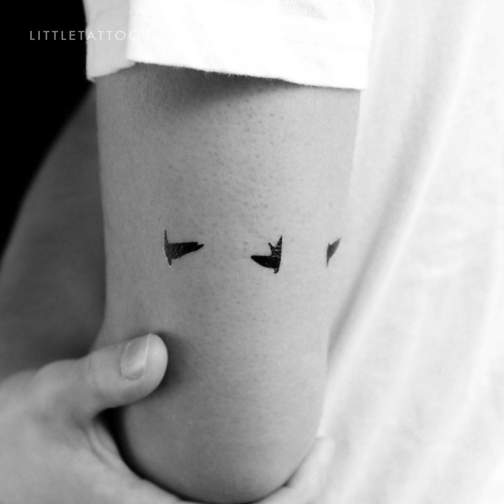 Flying Birds Temporary Tattoo - Set of 3