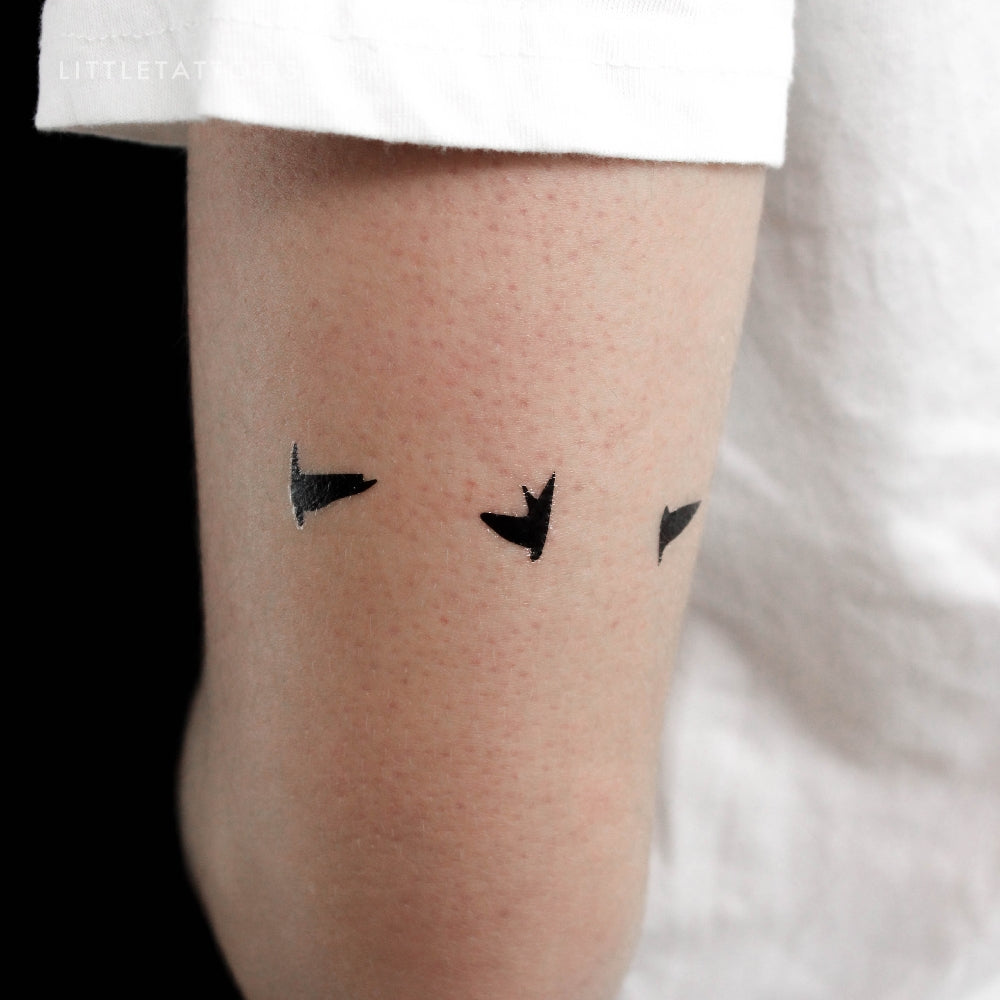 Flying Birds Temporary Tattoo - Set of 3