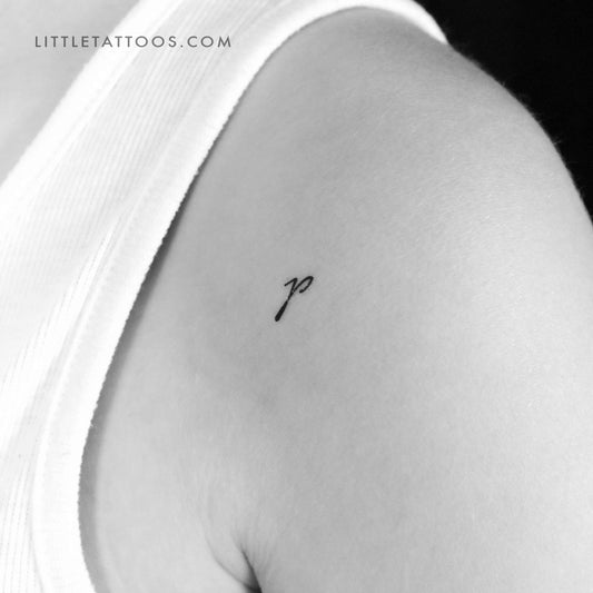 P Handwritten Letter Temporary Tattoo - Set of 3