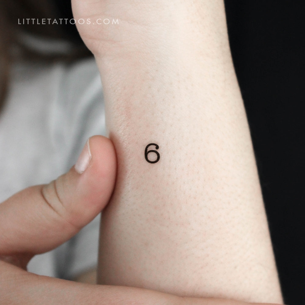 Number 6 Temporary Tattoo - Set of 3