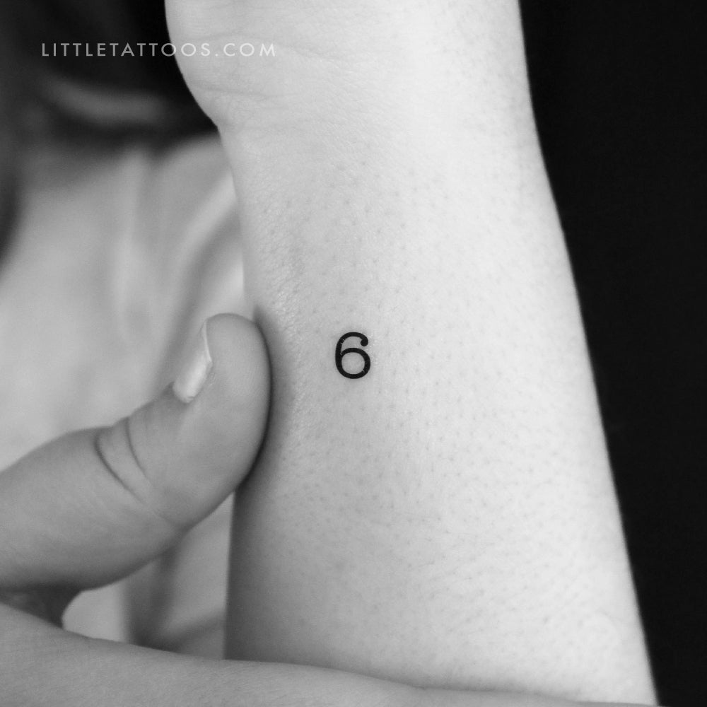 Number 6 Temporary Tattoo - Set of 3