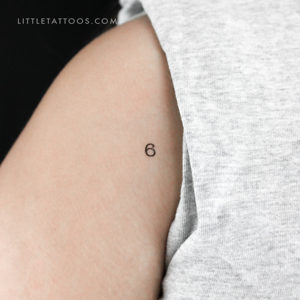 Number 6 Temporary Tattoo - Set of 3
