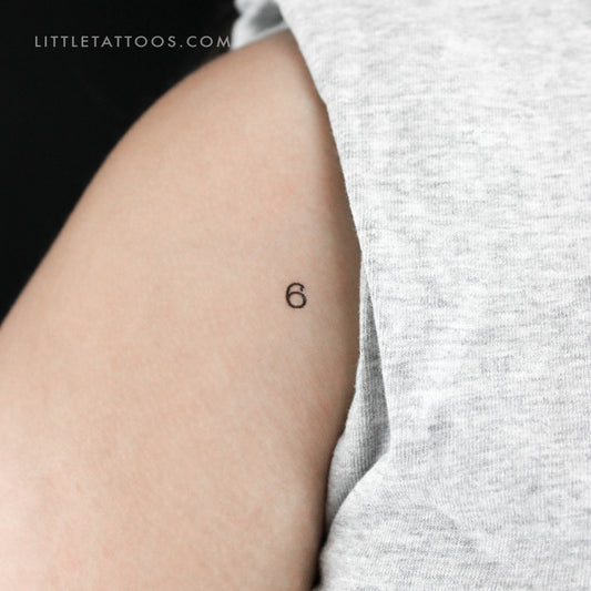 Number 6 Temporary Tattoo - Set of 3