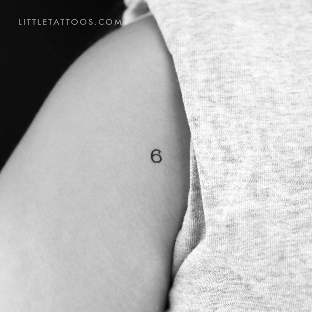 Number 6 Temporary Tattoo - Set of 3