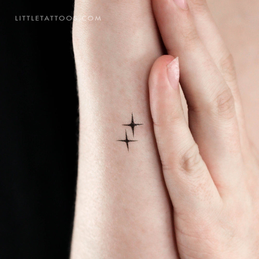 Sparkle Couple Temporary Tattoo - Set of 3